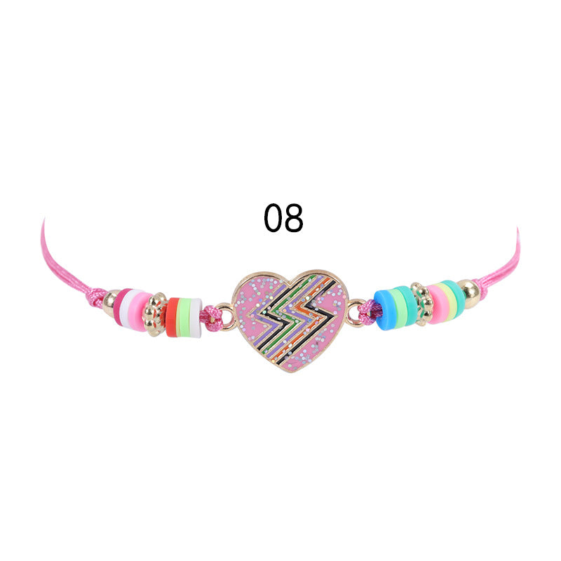Wholesale Alloy Butterfly Rainbow Flower Shape Polymer Clay Children's Bracelet Necklace